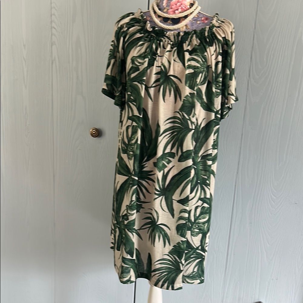 H&M Tropical Green Midi Dress